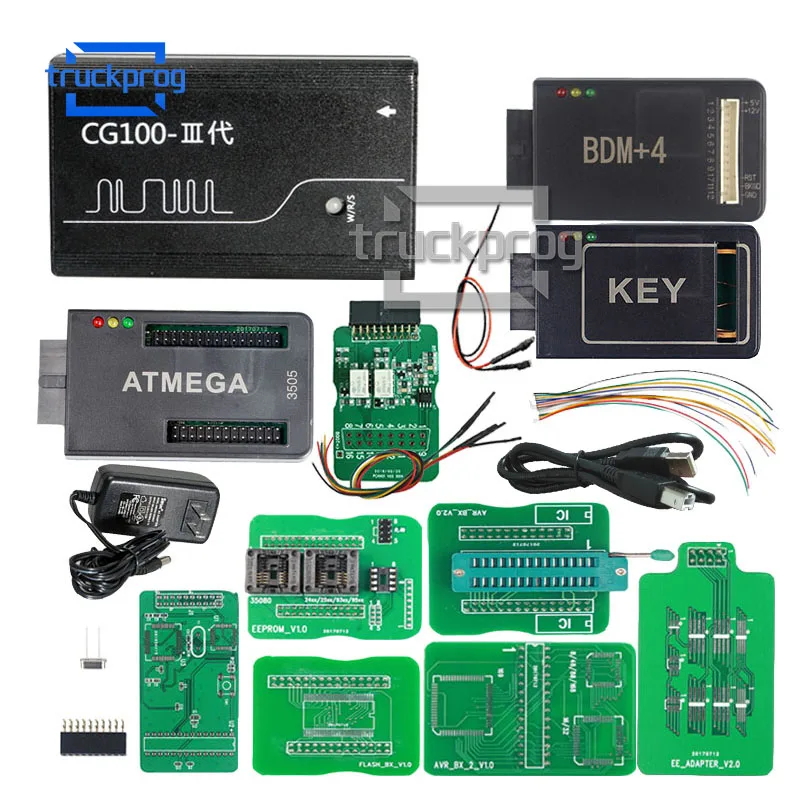 TruckProg CG100 III устройство восстановления подушки безопасности с ATMEGA Ключ Адаптер BDM полнофункциональная версия Renesas SRS программист инструмент - Цвет: CG100 Full Set