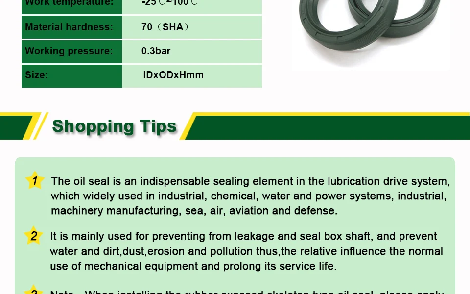 3 three lips shaft seal
