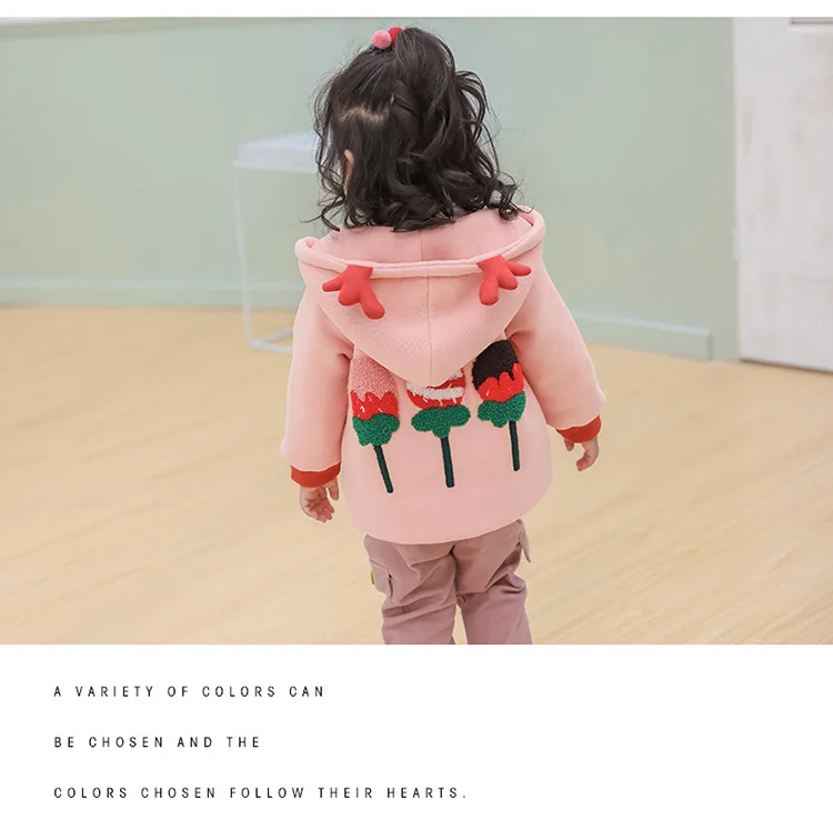Ircomll Spring Autumn Baby Girl Christmas Deer Clothes Toddler Girl Long Sleeve Coat Jacket Infant Tops Outwear 9M-4Y