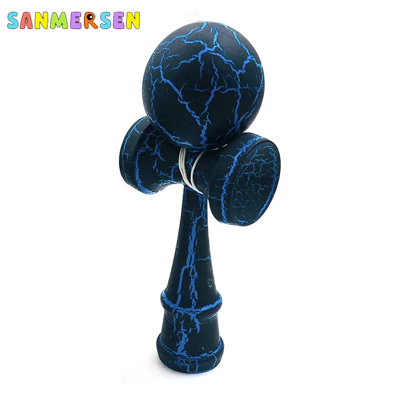 Обычные хромированные профессиональные шарики Kendama, деревянные игрушки для улицы, умелый шар для жонглирования, мяч для снятия стресса, обучающая игрушка для детей 18 см - Цвет: Black Blue