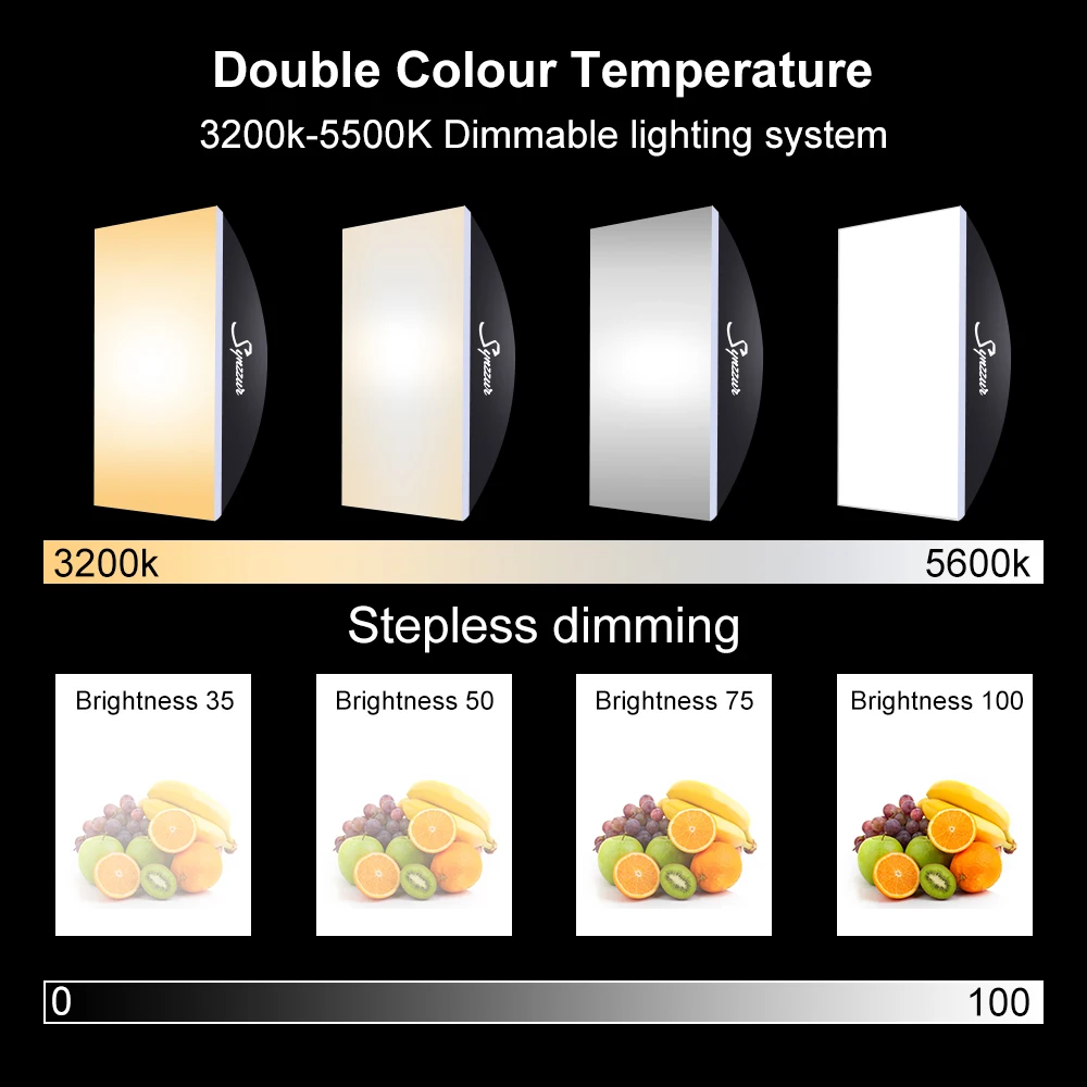 New 3200-5600K Photography Light Soft Box Kit 80W Lamp 2M Tripod Continuous Dimmable Lighting Softbox For Camera Photo Video