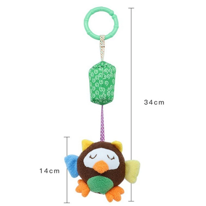Newborn Baby Infant Cute Cartoon Stroller Kids Bed Hanging Decoration Aeolian Bell Rattle Cloth Soft Security Toys With Teether