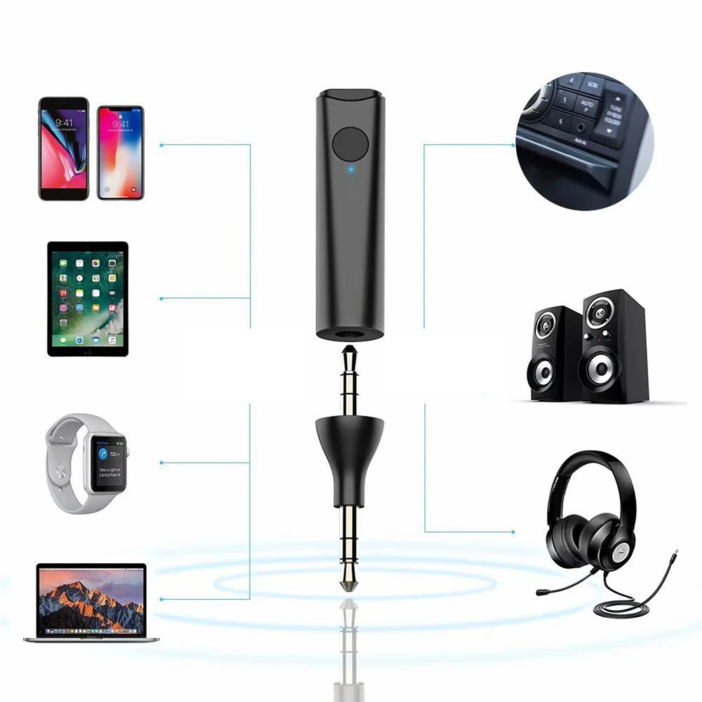 3,5 мм AUX Bluetooth 5,0 приемник громкой связи Автомобильный домашний аудио-Стерео адаптер