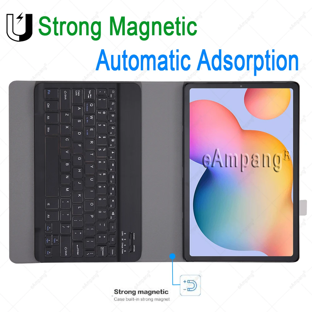 Case for Samsung Galaxy Tab S6 Lite 10.4 A7 10.4 T500 T505 Keyboard Case For Tab A8 10.5 AZERTY Russian Spanish Hebrew Keyboard