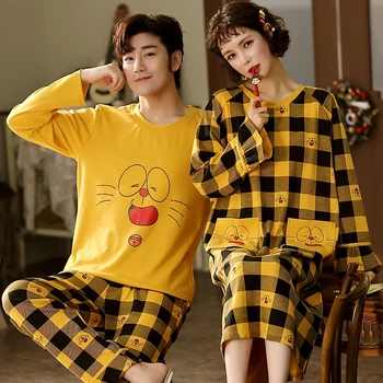 

Couple Pajamas Set Summer Sleepwear Lovely Pijamas Mujer Women Nightgown Sexy Pyjamas Male Homewear