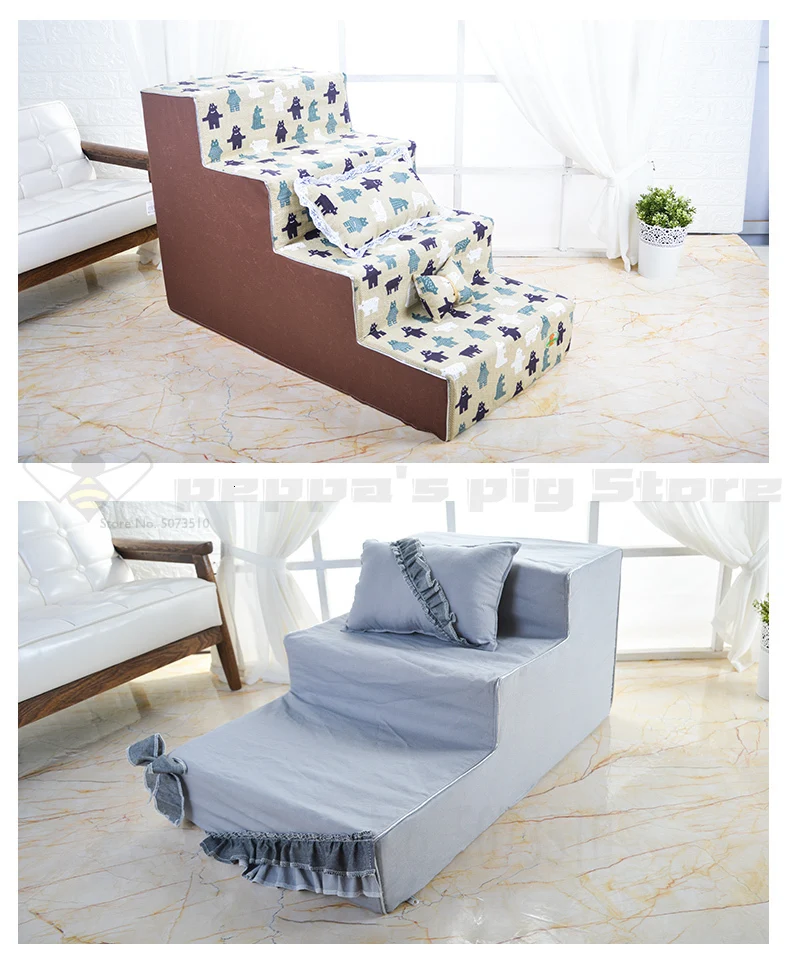 Pet Small Dog Sofa Pet Dog Cushion Teddy Stair Step Removable Wash Up The Bed Ladder Four-layer Dog Ladder Pet Stair Steps