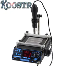 YIHUA 853AA светодиодный дисплей регулируемая электронная паяльная станция BGA PCB ИК станция предварительного нагрева паяльная Горячая воздушная пушка BGA Распайка