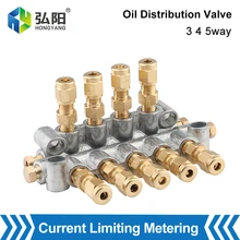 

4mm Pipe 3/4/5 Way Flow-Limiting Metering Parts Oil Distributor For Lubrication System Numerical Control Oil Pump Valve Block