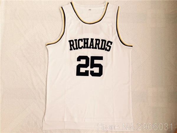 Мужская майка Dwyane Wade 25# RICHARDS, белая, сшитая, размер S-XXL