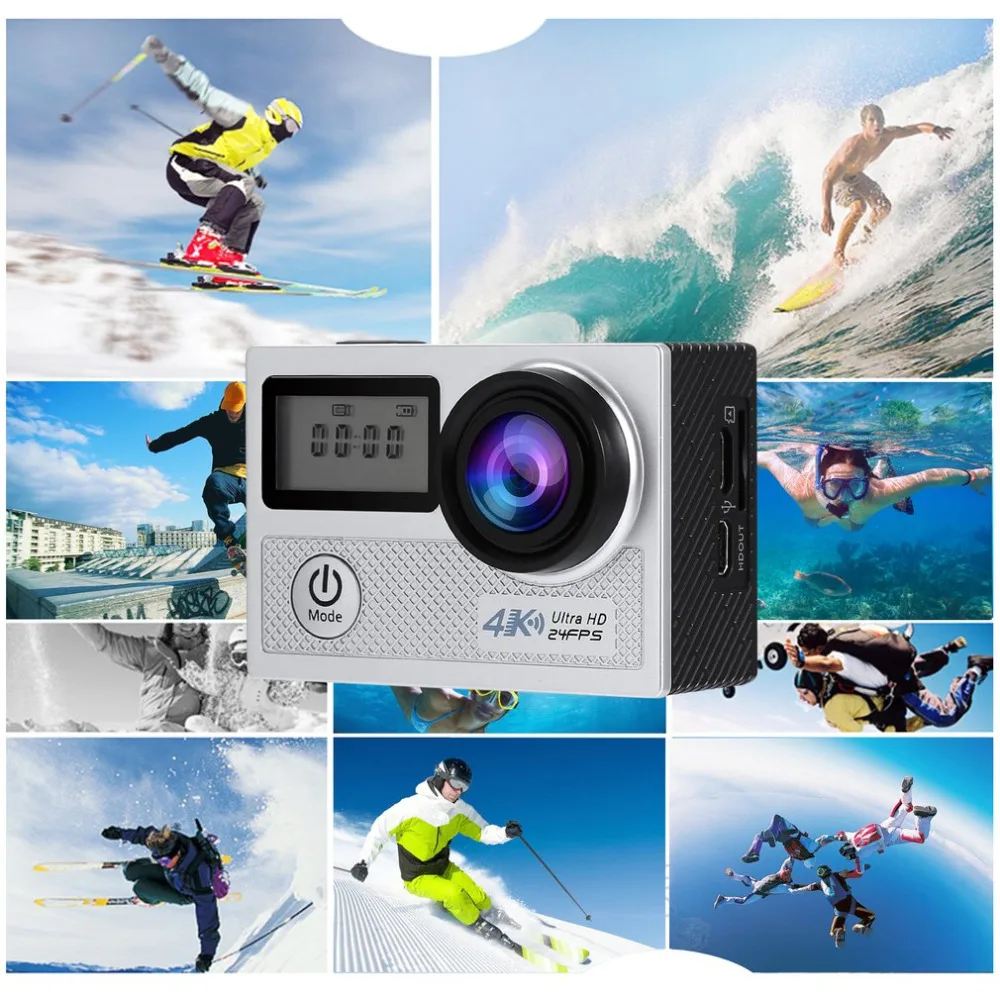 Спортивные камеры 4k Ultra HD Wi-Fi 2,0 дюймов 170 градусов широкоугольный объектив водонепроницаемый автомобильный видеорегистратор спортивная видеокамера Dv для дайвинга на открытом воздухе