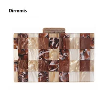 Брендовая модная дизайнерская женская новая акриловая коричневая бежевая Лоскутная Вечерняя сумочка Роскошные вечерние женские сумочки в клеточку клатч кошелек