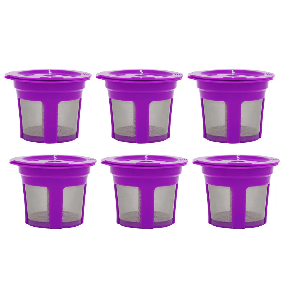 Hot 6Pcs/Set Reusable Refillable K-Cup Coffee Soy Milk Filter Pod For Keurig K50 K55 Coffee Maker Easy To Clean