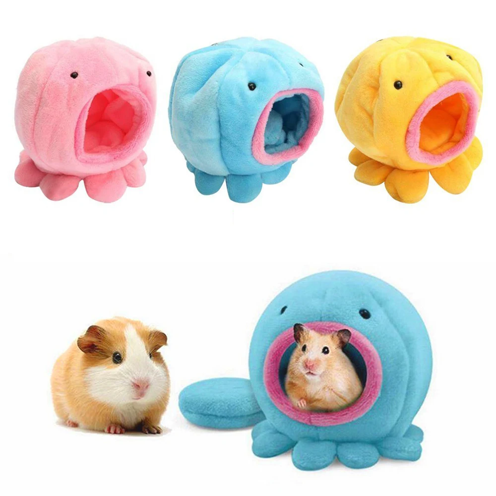 

Portable Small Pet Sleeping House Soft Hamster Hanging Bed Small Pet House Small Animals Cotton Nest Octopus