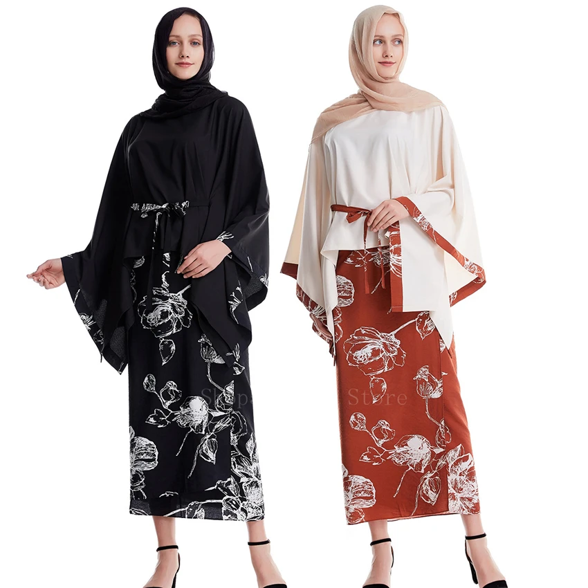 Мусульманское модное платье для девушек и женщин комплект Abaya Dubai кафтан с