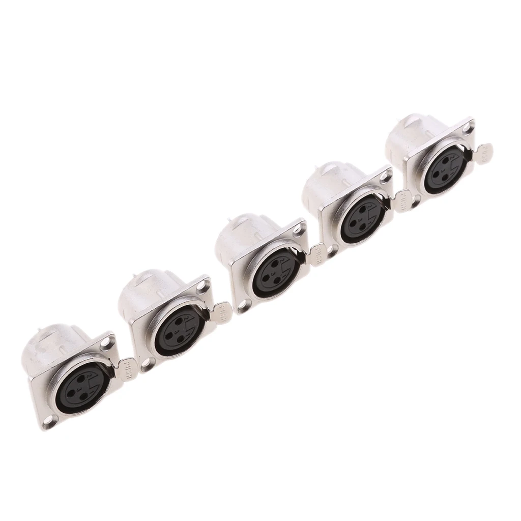 5x гнездо шасси 3-Pin XLR Jack ПАНЕЛЬ крепление аудио-видео разъем