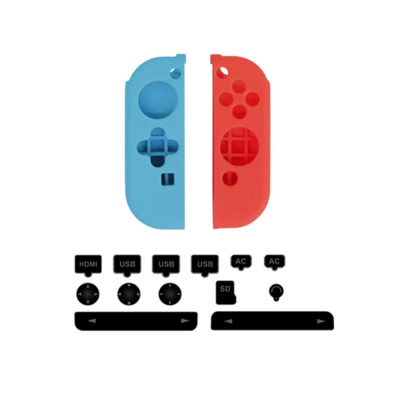 

Anti-slip Dustproof Silicon Protective Case Skin Soft Hand Grip Cover with Rubber Plug For Switch NS Joy Con Controller