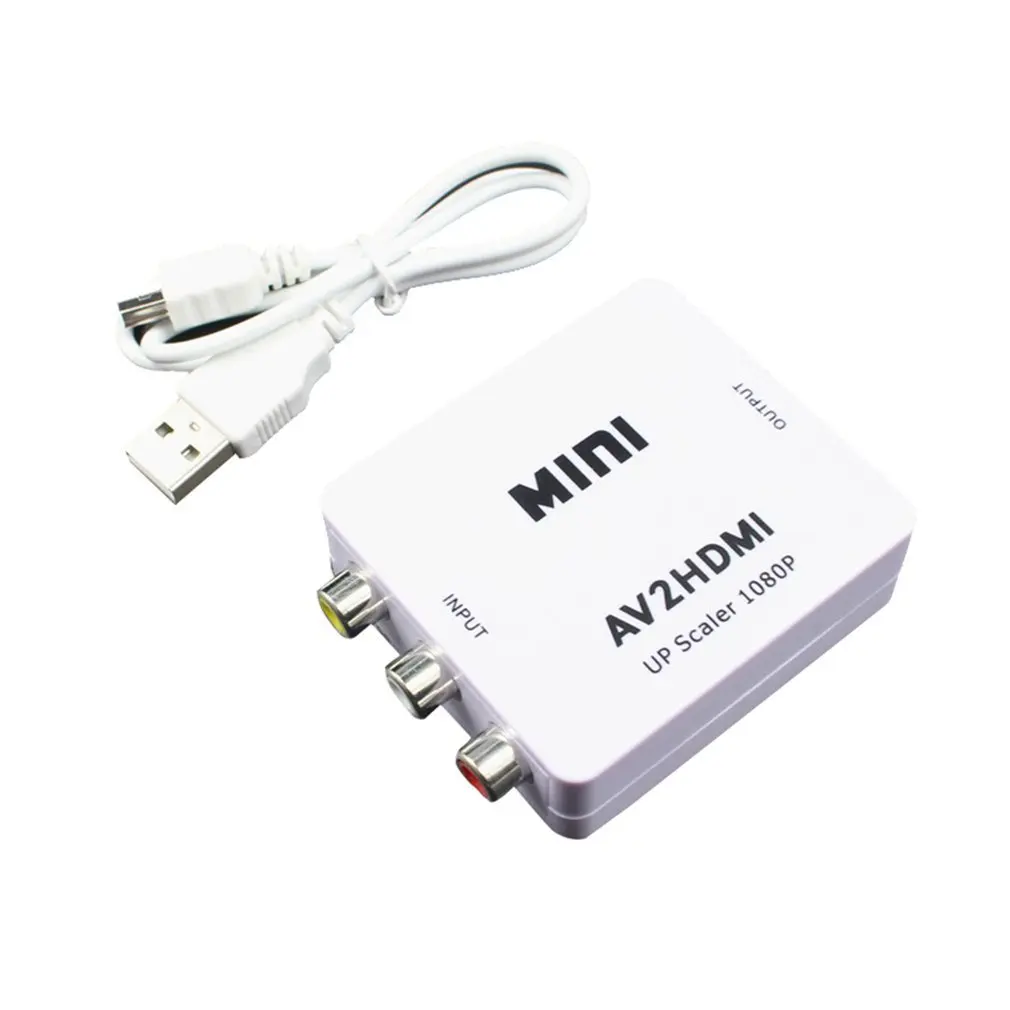 Черный Мини Av в HDMI конвертер Hd 1080P HDMI конвертер Hd 1080P адаптер сильная стабильность для HD tv DVD tv Box - Цвет: Черный