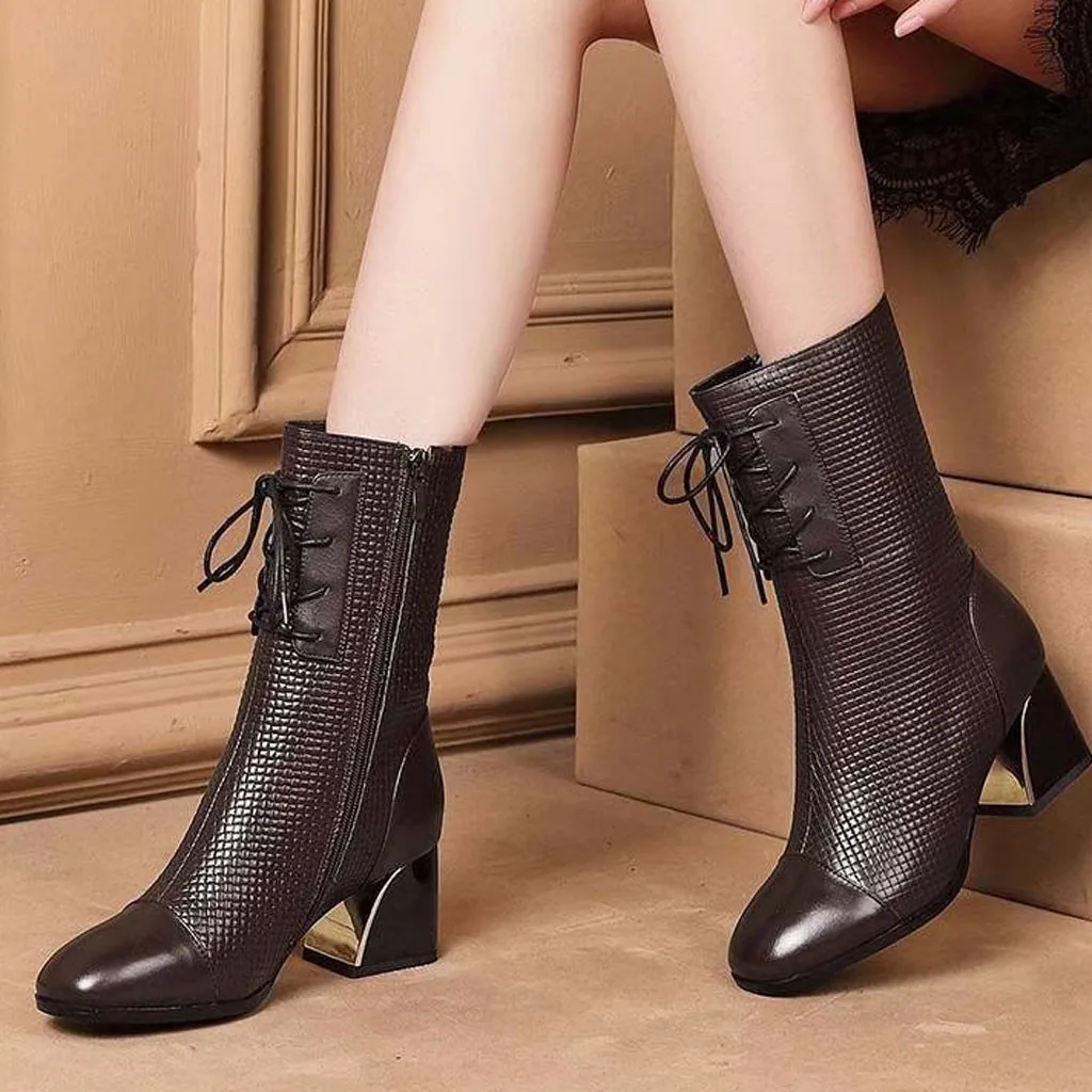 Женская обувь; Botas; сапоги до колена на высоком каблуке; Цвет Черный; на молнии; сезон зима-осень; теплые плюшевые сапоги до середины икры из натуральной коровьей кожи;# J30