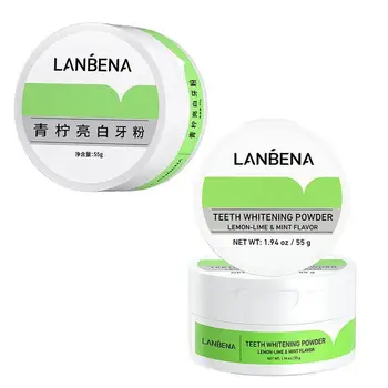 

55g Teeth Whitening Powder Tangy Lemon Lime Hygiene Dental Tooth Cleaning Remove Tartar Safe Protect Bright Teeth Oral Care