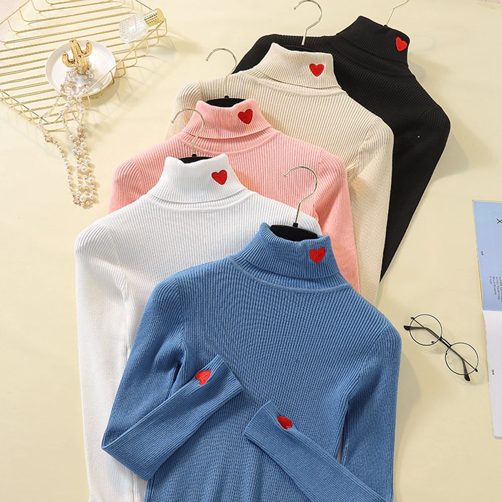 

LOOZYKIT Women Knitted Turtleneck Sweater Soft Jumper Fashion 2019 Autumn Winter Slim Femme Elasticity Pullovers Sweaters