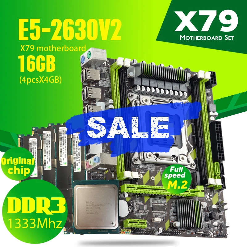 Atermiter X79 Motherboard LGA2011 Combos E5-2630 V2 E5 2630 CPU 4pcs x 4GB = 16GB DDR3 RAM 1333Mhz PC3 10600R REG ECC 10600 | Компьютеры и