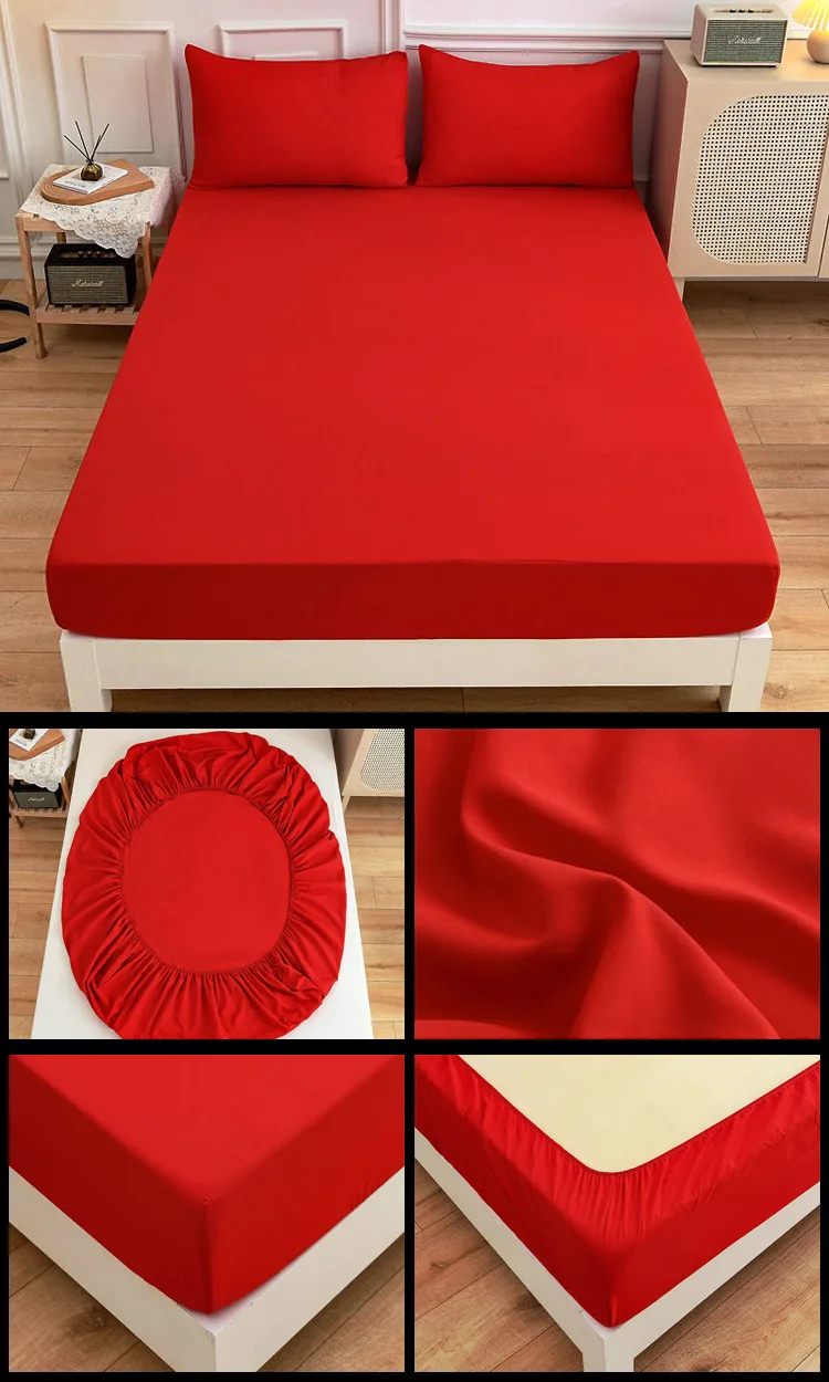 capas de colchão de cor pura única dupla capa de colchão colcha estofamento poliéster roupa cama fronha