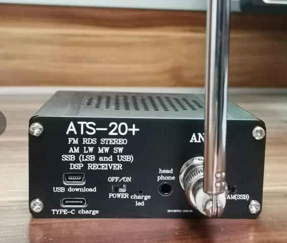 Receptor de Rádio fm am e sw com Bateria Antena e Alto-falante Estojo Ats20 Plus Si4732 Ssb Ats-20 v2 Novo