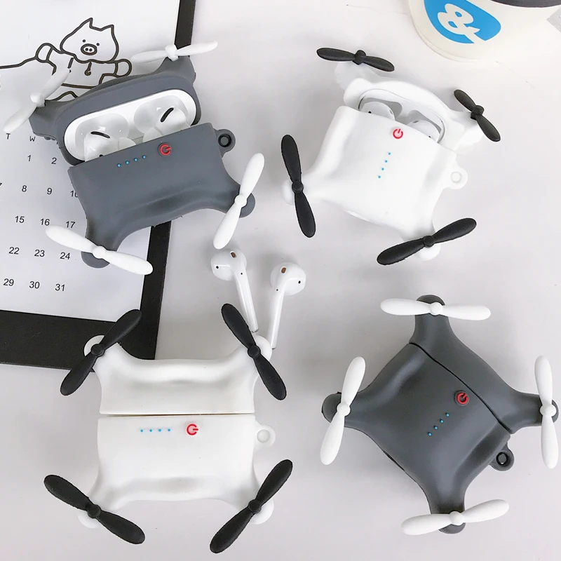 For Airpods Pro 1 2 3D Cool Drone Earpods Case for Apple 3 Unmanned Aircraft Wireless Earphone Cover Charging Box | Электроника