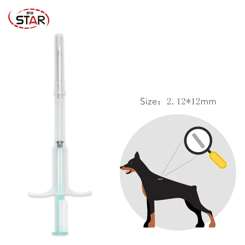 100pcs ISO11784/85134.2KHz FDX-B implants Anima100pcl ID Mini RFID Microchip  Pet Dog Syringe For Animal Identification