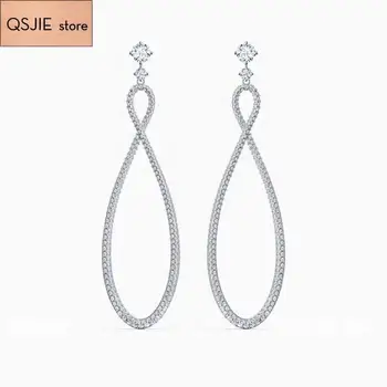 

QSJIE High quality SWA new style. Elegant and fashionable 8-shaped big earrings Charming fashion jewelry