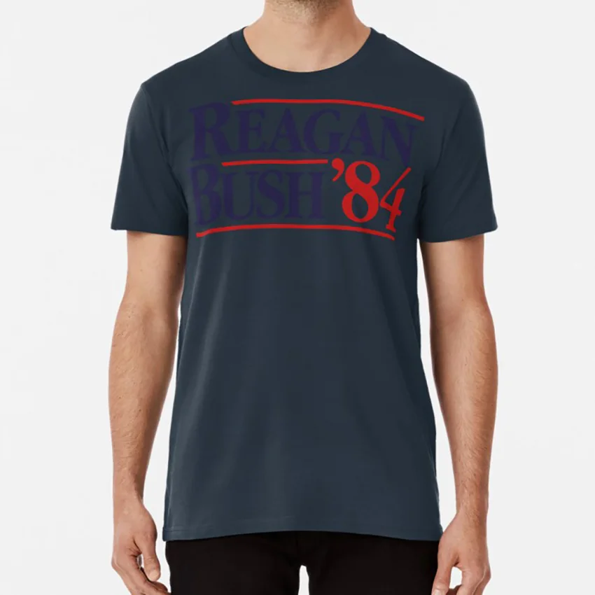 Reagan Bush 84 T shirt conservative republican tea party anti obama liberal democrat pro military gop |
