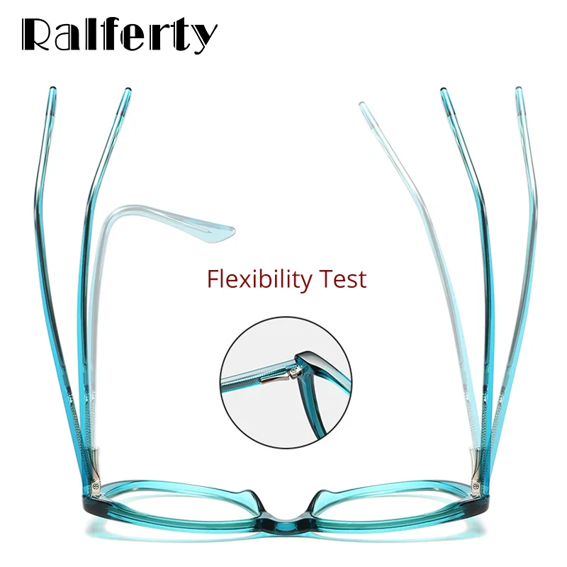 Ralferty Новые прозрачные очки для женщин Кошачий глаз оптические очки по рецепту TR90 CP регулируемые весенние дужки женские очки f9363