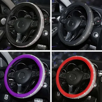 

Diamond Car Steering Wheel Cover Rhinestones Steering Wheel Set Fashion Crystal Studded Full Diamond Steering Covers