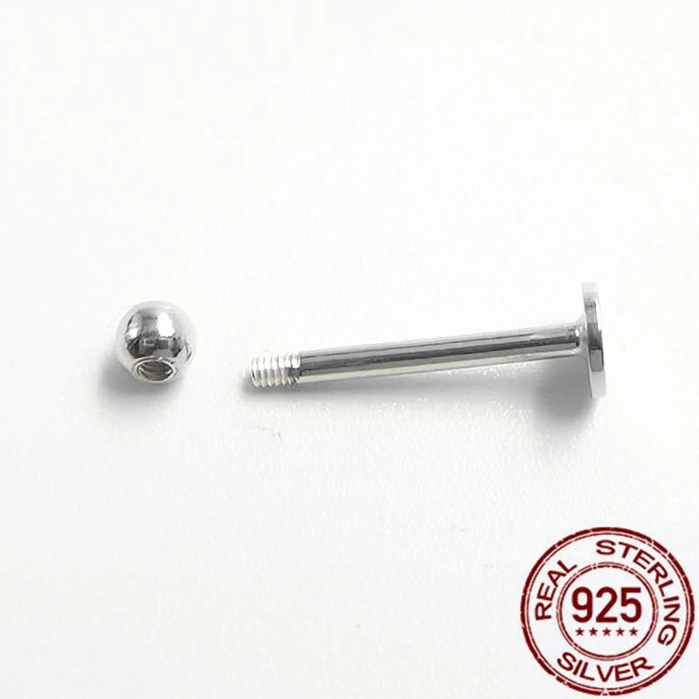 

2019 punk 925 silver tongue bar labret eyebrow bar piercing jewelryallergy free