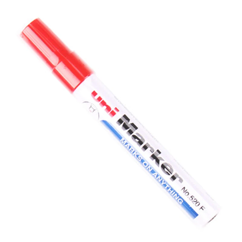 RED 1Pcs 1 шт. Uni маркер 520F 3 мм круглый носок маркер быстро сохнет масляной маркер Свадебные подписи красный/синий/черный плакат краски - Цвет: RED 1Pcs