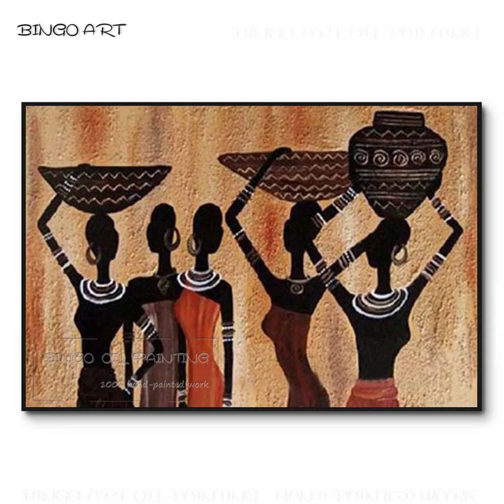

Abstract African Women Figure Art Picture for Wall Decor Hand-painted High Quality Abstract African Woman Portrait Oil Painting