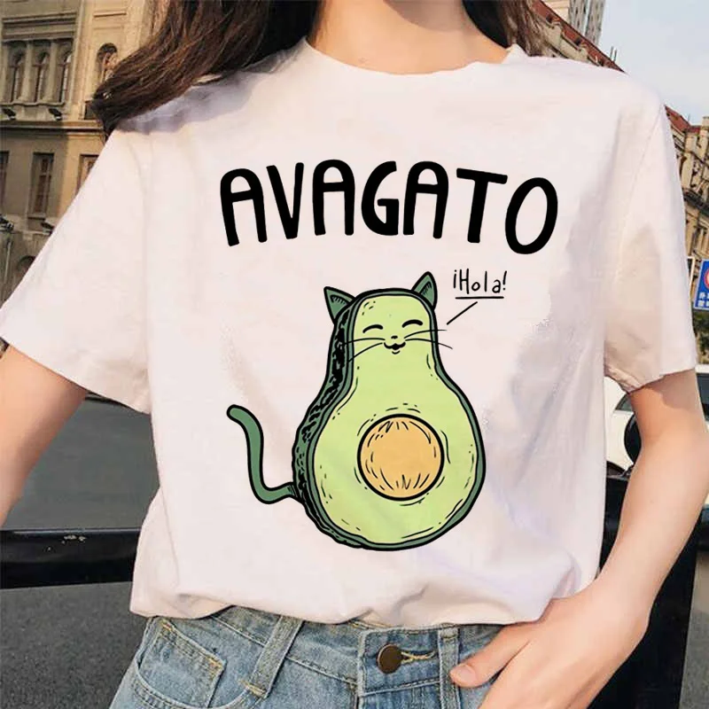white 90s одежда женская футболка авокадо футболка Женская harajuku grunge kawaii femme футболки веганская футболка уличная одежда с графическим принтом Футболка - Цвет: white