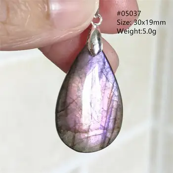

30x19mm Natural Labradorite Strong Purple Light Women Pendant Water Drop Necklace Jewelry Fashion AAAAA