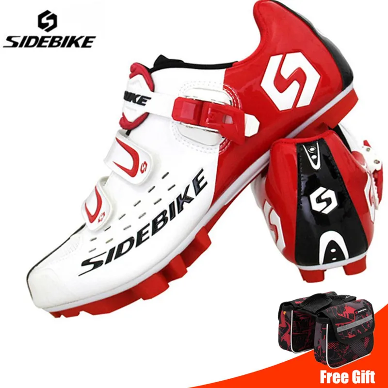 SIDEBIKE велосипедная обувь sapatilha ciclismo MTB, комплект с педалью, открытая обувь для горного велосипеда, самоблокирующаяся спортивная обувь для велоспорта - Цвет: white add bag