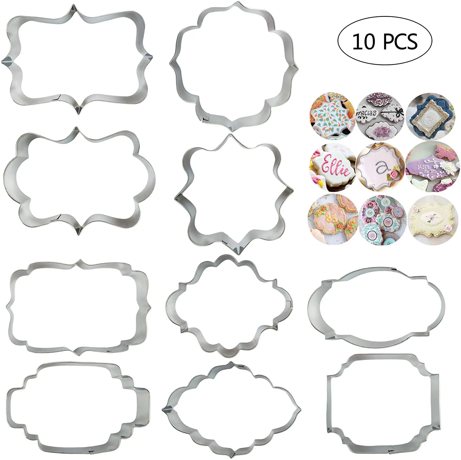 

Plaque Frame Cookies Cutters Set Polymer Clay Cutting Different Frames Fondant Cutter Molds for Making Mousse Cake Biscuit Kit