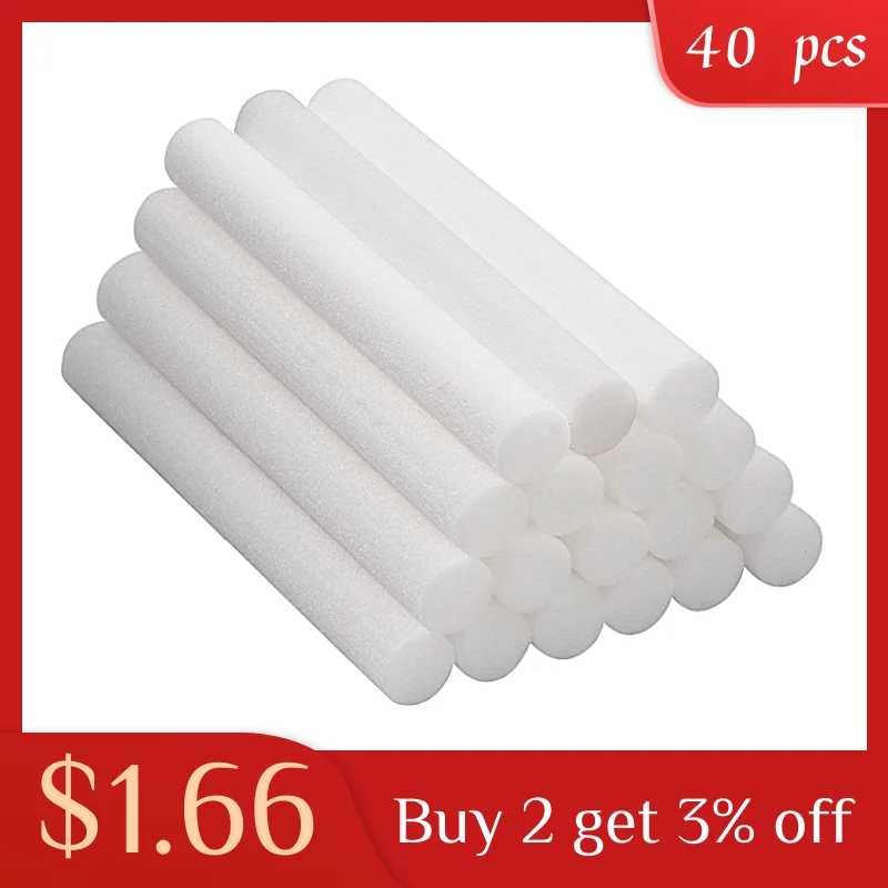 40Pcs Cotton Swab Filters Refill Sticks Replacement Wicks for Portable Personal USB Powered Humidifiers Aroma Maker