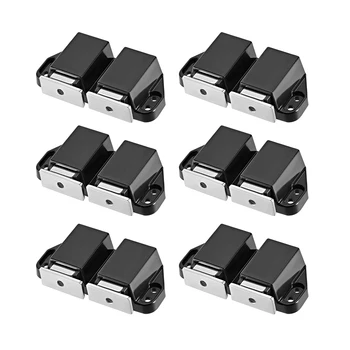 

uxcell Double Touch Catch Magnetic Latch for Cabinet Door Cupboard Black 6pcs