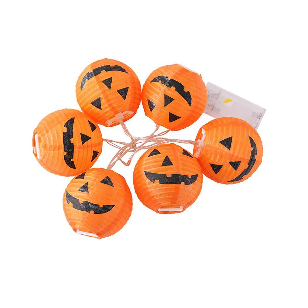 

String Light Halloween Ghost Festival Family Street LED Paper Pumpkin s Halloween Decoration Lights With 6 LED Beads 19SEP10