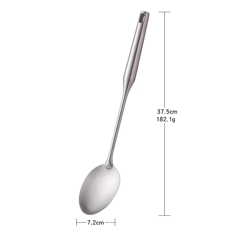 1PC Kitchen Silver Cooking Set 304 Stainless Steel Spatula Soup Spoon Special Cooking Shovel with Hollow Handle Kitchen Tools