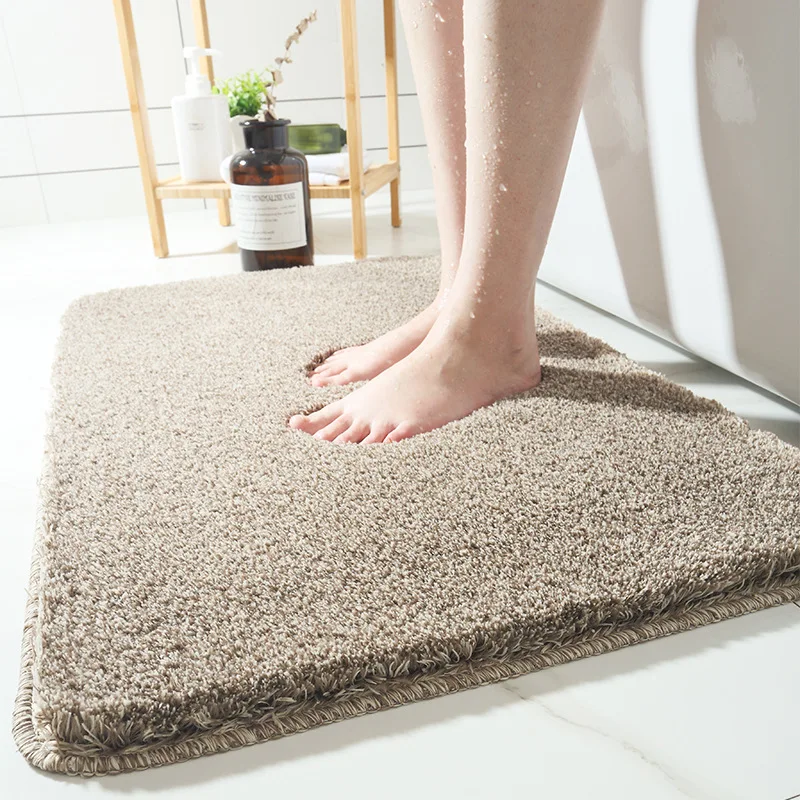 

Solid Color Velvet Soft Yarn Bedroom Carpet Cushion Home Entrance Bathroom Blanket Non-slip Cushion Door Water-absorbent Footpad