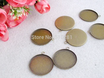 

Free shipping!!! No-1340 antique bronze plated copper round pendant tray, tray base/settings 30mm