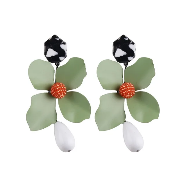 Bohemian Green Beaded Tassel Drop Earrings for Women Big Statement Earrings Female Wedding Fringe Hanging Earings - Окраска металла: 28