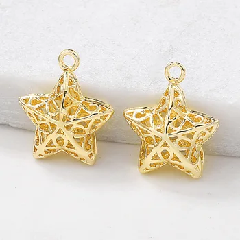 

5 pec/bag Popular diy accessories materials that golden hollow out the stars hang hand bracelet metal necklace pendant pendant