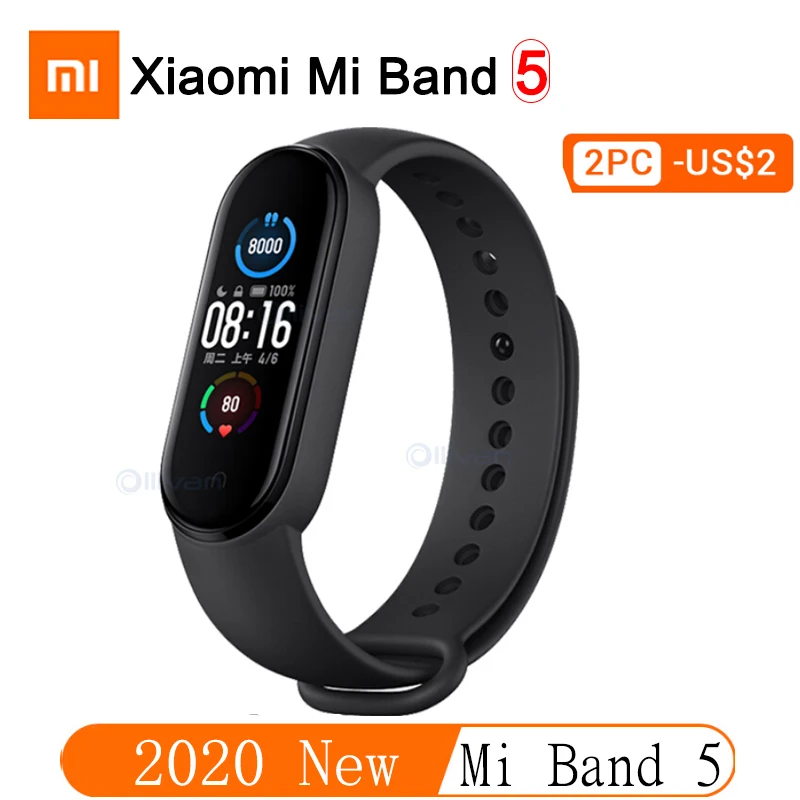 Оригинальный бренд Xiaomi Mi Band 4 5 Смарт часы фитнес браслет AMOLED цветной экран