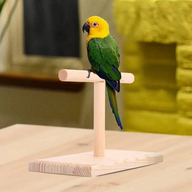 

Portable Wooden Pet Parrot Training Rotation Perched Stand Platform Birds Paw Grinding Toys